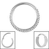 Titanium Stacked Asia Ball Hinged Ring - SKU 73578
