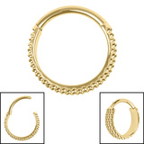 Titanium Stacked Asia Ball Hinged Ring - SKU 73580
