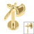 Titanium Internally Threaded Labrets 1.2mm - Titanium Battle Axe 1.2mm, 8mm / Gold Titanium / Gold Titanium - alternative image