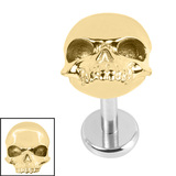 Titanium Internally Threaded Labrets 1.2mm - Titanium Bone Appetit 1.2mm, 5mm / Mirror Polish / Gold Titanium