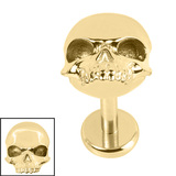 Titanium Internally Threaded Labrets 1.2mm - Titanium Bone Appetit 1.2mm, 6mm / Gold Titanium / Gold Titanium