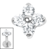 Titanium Internal Jewelled Ixora Flower - SKU 73643
