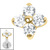 Titanium Internal Jewelled Ixora Flower - SKU 73644