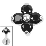 Titanium Internal Jewelled Ixora Flower - SKU 73645
