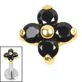 Titanium Internal Jewelled Ixora Flower - SKU 73646