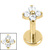 Titanium Internally Threaded Labrets 1.2mm - Titanium Ixora Flower - SKU 73678
