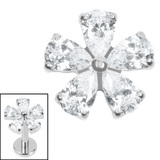 Titanium Internal Jewelled Blossom Flower - SKU 73703