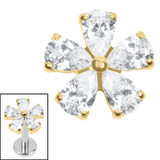 Titanium Internal Jewelled Blossom Flower - SKU 73704