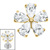 Titanium Internal Jewelled Blossom Flower - SKU 73704