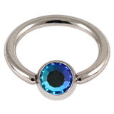 Steel Jewelled BCR 1.6mm Jet Black AB / 10