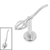 Titanium Internally Threaded Labrets 1.2mm - Titanium Witches Broomstick 1.2mm, 6mm / Mirror Polish / Mirror Polish Titanium