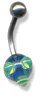 Acrylic Mace Belly Bar 10mm blue green combination