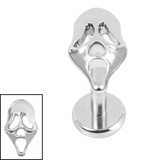 Titanium Internally Threaded Labrets 1.2mm - Titanium The Shrieker 1.2mm, 6mm / Polish Ti Labret / Mirror Polish, Crystal Clear