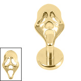 Titanium Internally Threaded Labrets 1.2mm - Titanium The Shrieker 1.2mm, 8mm / Gold Ti Labret / Gold Titanium, Crystal Clear