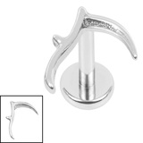 Titanium Internally Threaded Labrets 1.2mm - Titanium Harvest Scythe 1.2mm, 9mm / Mirror Polish / Mirror Polish Titanium