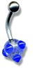 Acrylic Mace Belly Bar 10mm clear blue combination