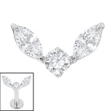 Titanium Internal Winged Orb 1.2mm, Crystal Clear / Titanium