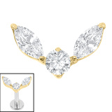 Titanium Internal Winged Orb 1.2mm, Crystal Clear / Gold Titanium