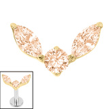 Titanium Internal Winged Orb 1.2mm, Champagne / Gold Titanium