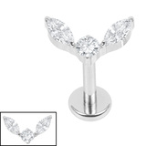 Titanium Internally Threaded Labrets 1.2mm - Titanium Winged Orb - SKU 73913