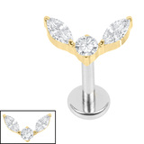 Titanium Internally Threaded Labrets 1.2mm - Titanium Winged Orb - SKU 73917