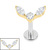 Titanium Internally Threaded Labrets 1.2mm - Titanium Winged Orb - SKU 73919