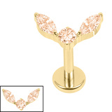 Titanium Internally Threaded Labrets 1.2mm - Titanium Winged Orb - SKU 73936