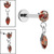 Titanium Internally Threaded Labrets 1.2mm - Titanium Jewelled Solitaire with Marquise Drop - SKU 73959