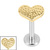 Titanium 1.2mm Internally Threaded Labrets - Hammered Heart - SKU 73989