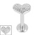 Titanium 1.2mm Internally Threaded Labrets - Hammered Heart - SKU 73992