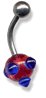 Acrylic Mace Belly Bar 10mm red blue combination