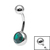 Titanium Internal Thread Jewelled Belly Bar - 12mm - SKU 74013