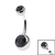 Titanium Internal Thread Double Jewelled Belly Bar - 14mm - SKU 74022