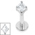 Titanium Internally Threaded Labrets 1.2mm - Titanium French Cut Diamond - SKU 74032