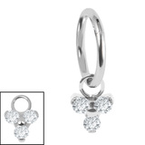 Titanium Hinged Segment Ring with Titanium Jewelled Trinity - SKU 74081