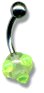 Acrylic Mace Belly Bar 10mm clear green combination
