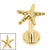 Titanium Internally Threaded Labrets 1.2mm - Titanium Starfish - SKU 74107