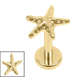 Titanium Internally Threaded Labrets 1.2mm - Titanium Starfish - SKU 74109