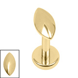 Titanium 1.2mm Internally threaded Labret - Marquise Pebble - SKU 74173