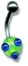 Acrylic Mace Belly Bar 10mm green blue combination