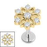 Titanium Internally Threaded Labrets 1.2mm - Jewelled Kaleidoscope - SKU 74208