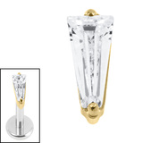 Titanium Internal Jewelled Tapered Baguette Top - SKU 74222