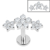 Titanium Internally Threaded Labrets 1.2mm - Alice Flower Trio - SKU 74244