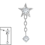 Titanium Internal Jewelled Reul Chain Drop - SKU 74283