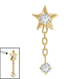 Titanium Internal Jewelled Reul Chain Drop - SKU 74284