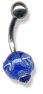 Acrylic Mace Belly Bar 10mm blue clear combination
