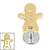 Titanium Internally Threaded Labrets 1.2mm - Titanium Gingerbread Man - SKU 74306