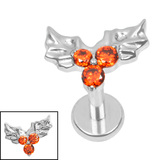 Titanium Internally Threaded Labrets 1.2mm - Titanium Winterberry - SKU 74349