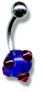 Acrylic Mace Belly Bar 10mm blue red combination