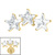 Titanium Internal 3 Sisters Jewelled Stars 1.2mm / Gold Titanium / Crystal Clear - alternative image